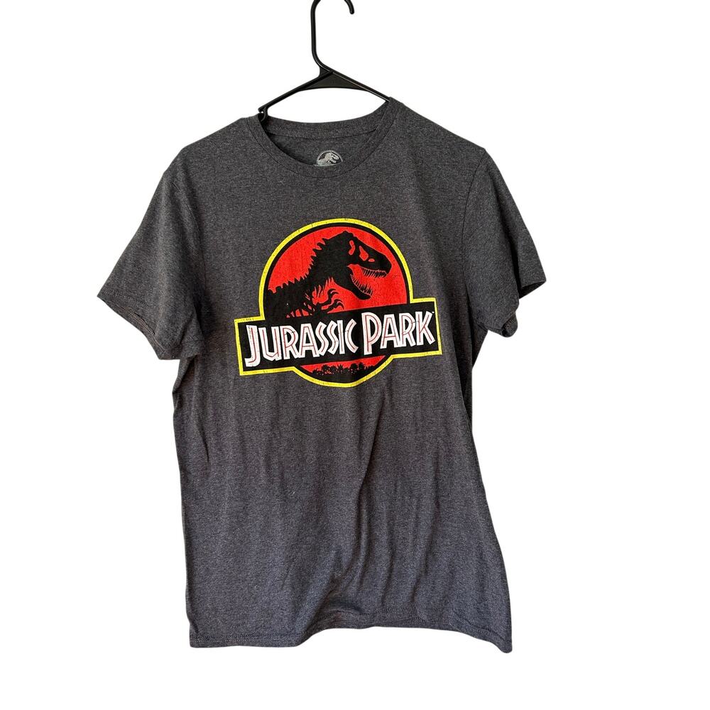 Jurassic Park Charcoal Heather Gray Short-Sleeve Graphic T-Shirt Size M Unisex